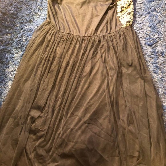 Beautiful Plus size long navy blue formal dress with silver 💙 - Picture 3 of 3